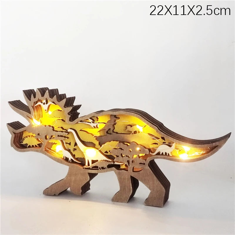 Innovate store Wooden Bear Elk Wolf eagle Animal LED Light